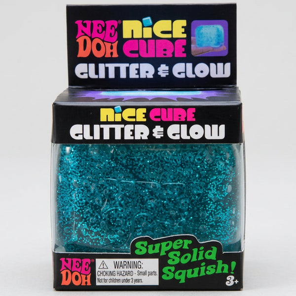 Schylling Nee-Doh Glitter and Glow Nice Cube: Blue Cube