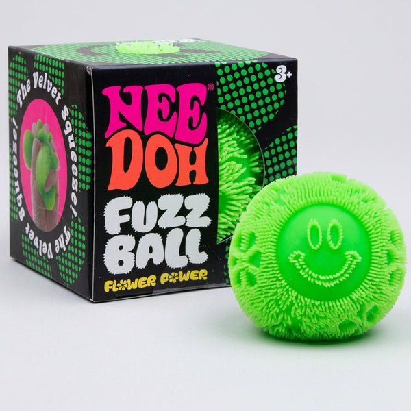 Schylling Nee-Doh Fuzz Ball Flower Power Green Fuzzball