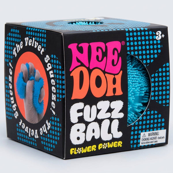 Schylling Nee-Doh Fuzz Ball Flower Power Blue Fuzzball