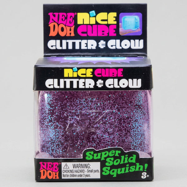 Schylling Nee-Doh Glitter and Glow Nice Cube: Purple Cube