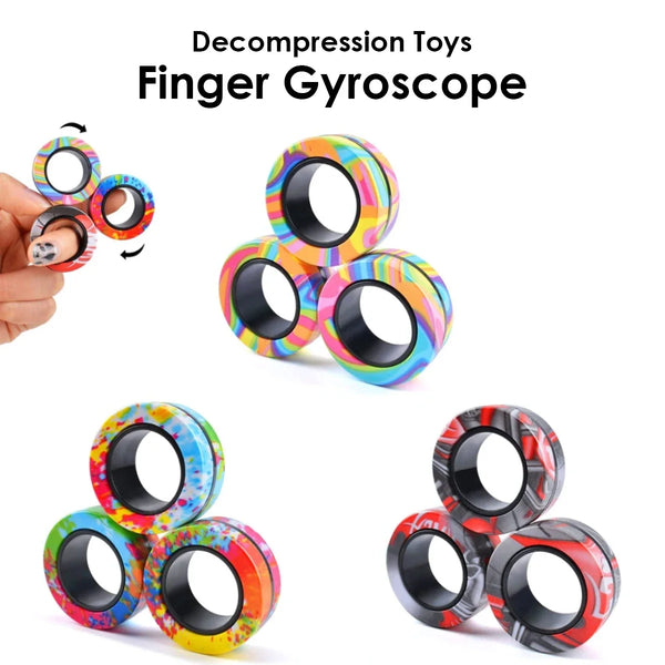 Magnetic Rings Fidget Toy Set Stress Relief Spinner